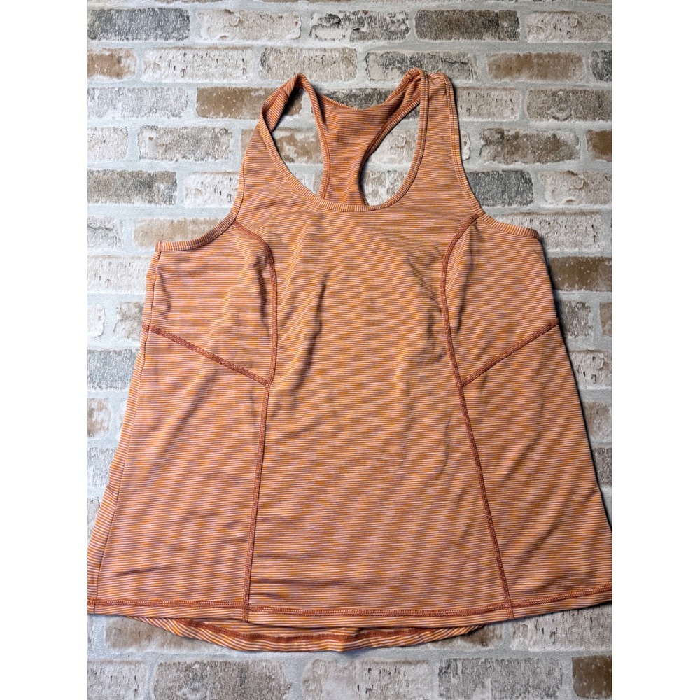 Xersion Essential Performance Tank Everair Orange Striped Racerback Top Large